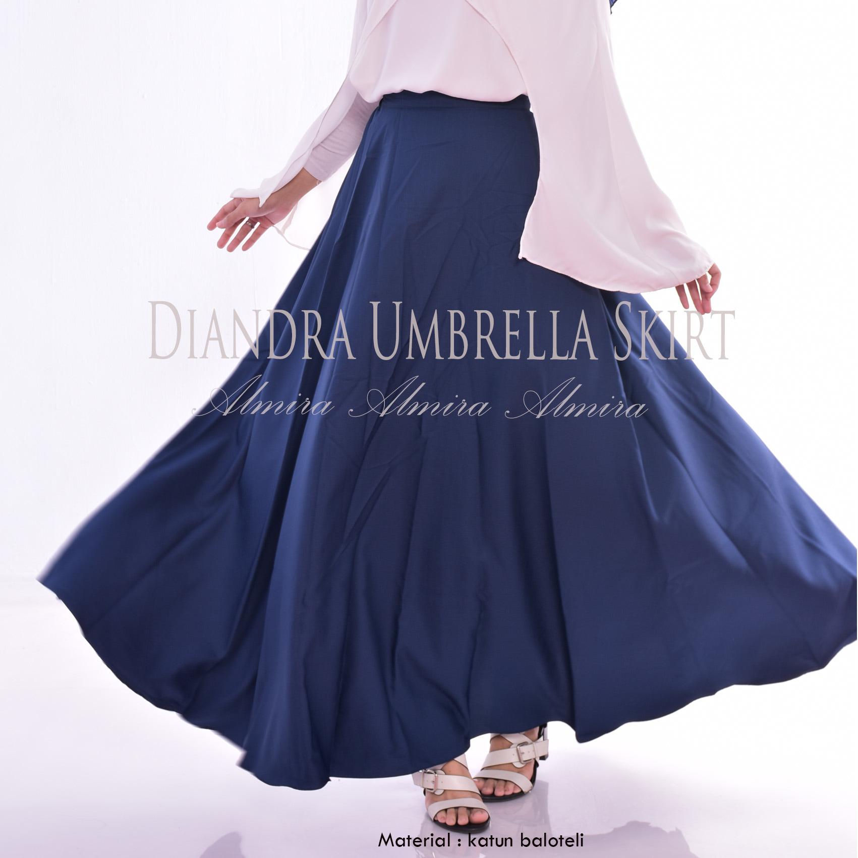 Rok Panjang Terbaru Diandra Umbrella Skirt Katun Baloteli Hitam