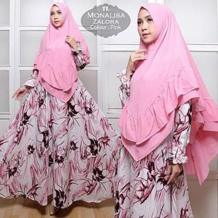 Promo Syari Monalisa Zalora Pink TL Gamis Wanita Monalisa Pink Murah