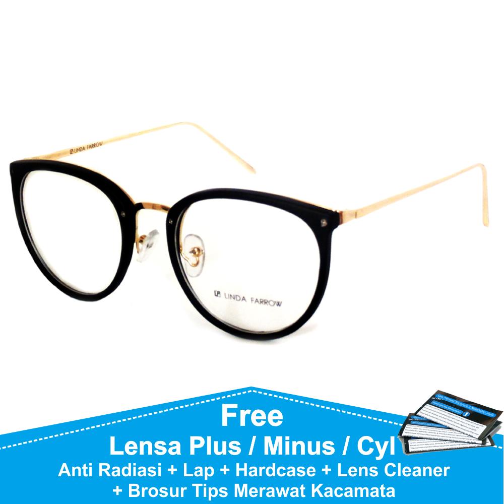 Frame Kacamata Baca / Plus / Minus Anti Radiasi Komputer Korea Bulat Linda Farrow