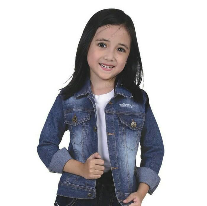 Promo Jaket Jeans Levis anak Perempuan cewek Biru- Sweater anak tebal CZR Fashion