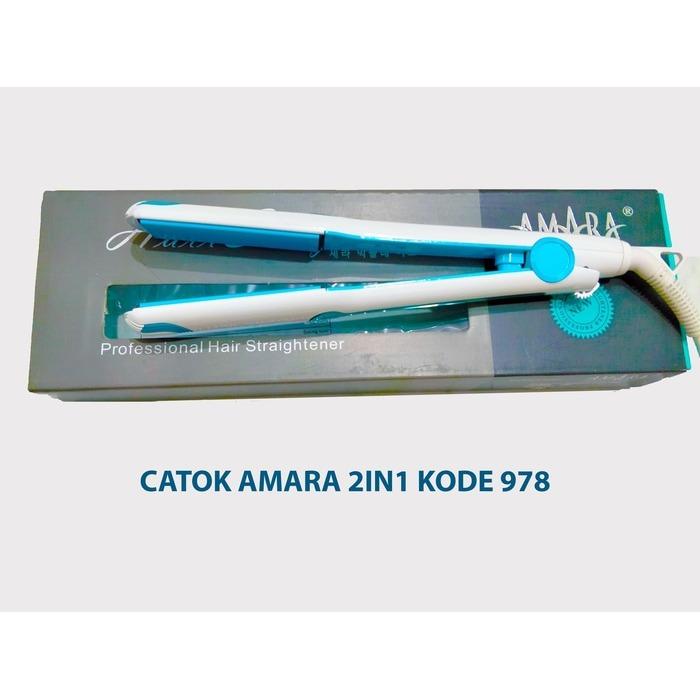 Alat Catok Catokan 2in1 Pelurus Gelombang Kriting Sosis Rambut Amara 2 in 1 KODE 978 Best Seller