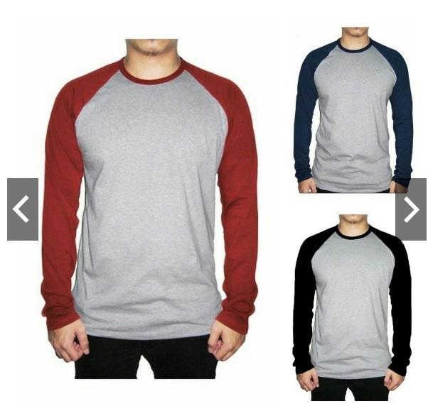 KAOS Lengan Raglan Panjang Kaos Polos Kaos Distro Reglan Raglan Baju Grosir Tanah Abang Kaos Murah