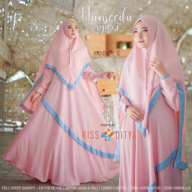 NF - GAMIS SYARI HAMEEDA SYARI 2 IN 1 BEST SELLER (PEACH)