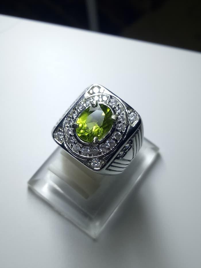 Perhiasan Natural Cincin Batu Permata Natural Green Peridot Mewah By Natural Gemshop.