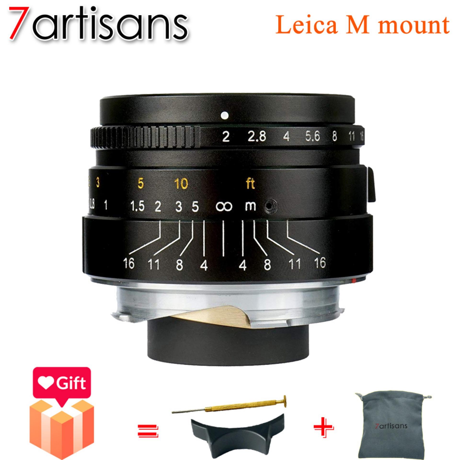 7artisans 35mm F2.0 Leica M Mount Fixed Lensa Leica M-Mount Kamera Seperti Leica M-M Leica m240 Leica M3 Leica M6 Leica M7 Leica M8 Leica M9 Leica M9p Leica M10 (Hitam)