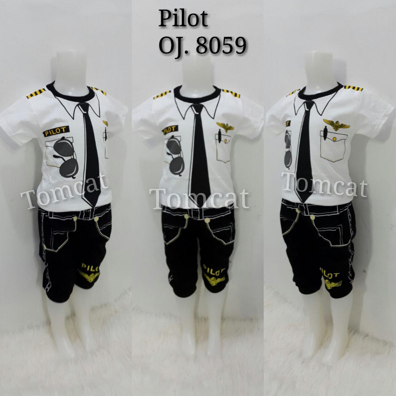 Baju Profesi Anak Pilot Setelan Kaos Joger