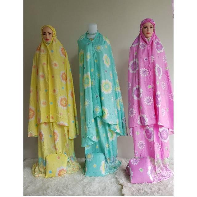 MUKENA BALI RAYON MOTIF ECERAN (tosca)