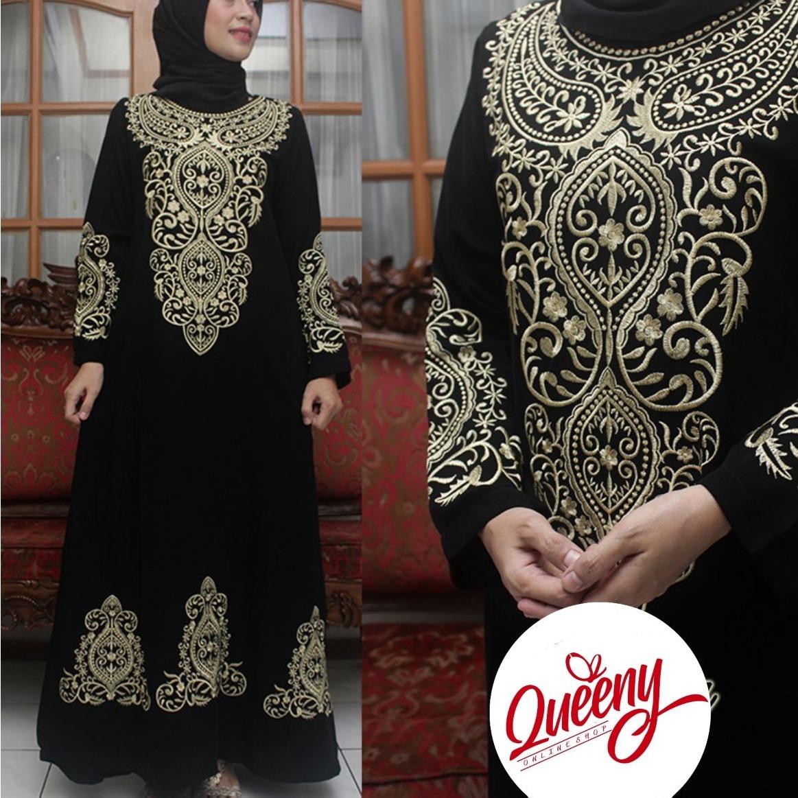 gamis abaya hitam - abaya dubai fashion muslim - tersedia ukuran jumbo
