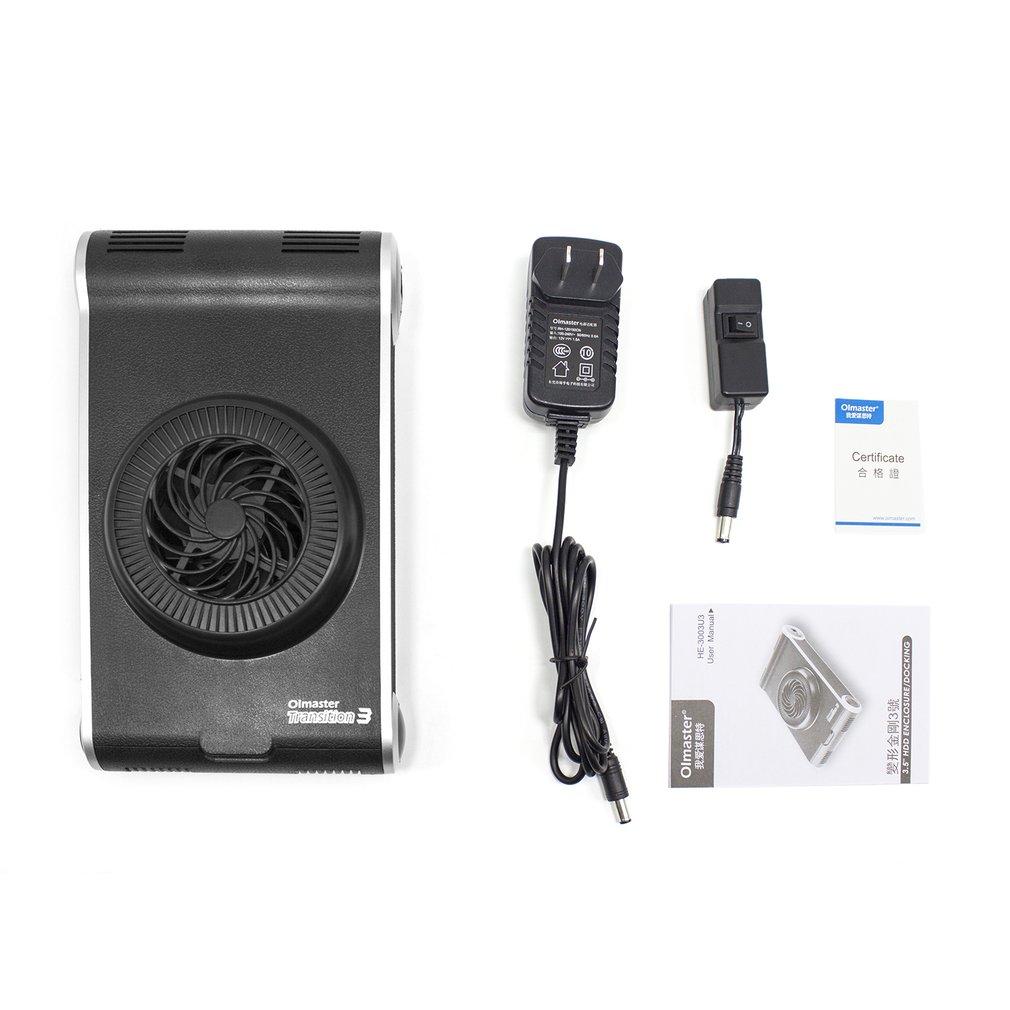 Lalove Olmaster HE-3003U3 Multifungsi SATA HDD Kasus 3.5 Inch SSD HDD Enclosure dengan Penggemar untuk Buku Buah Keras Disk Mendorong kotak Hitam AS