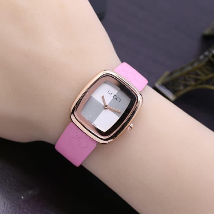 Jam Tangan Wanita / Cewek Murah Gucci Mini Leather Pink