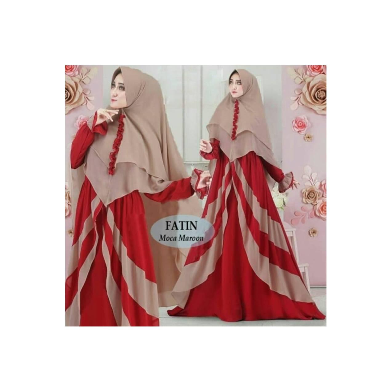Gamis syari terbaru Fatin Mocca Maroon(konveksi,suplayer,murah)