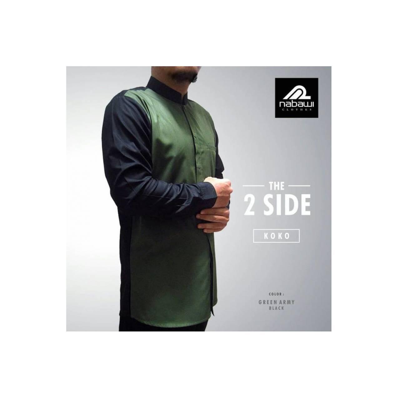 Baju Koko BOG SIZE XXXL Warna Hijau Baju Nabawi The 2 Side Moslem wear