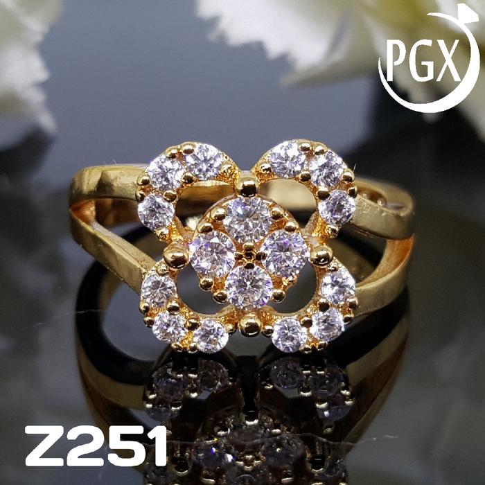 Cincin Berlian Permata Mewah - Set Perhiasan Xuping Lapis Emas