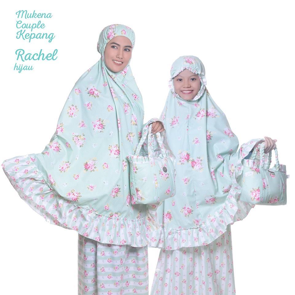 viza - MUKENA COUPLE (IBU ANAK) KATUN JEPANG BUNGA RACHEL HIJAU KEPANGbaju muslim wanita / baju muslimah / baju muslim wamita terbaru / baju muslim murah TERBARU!!