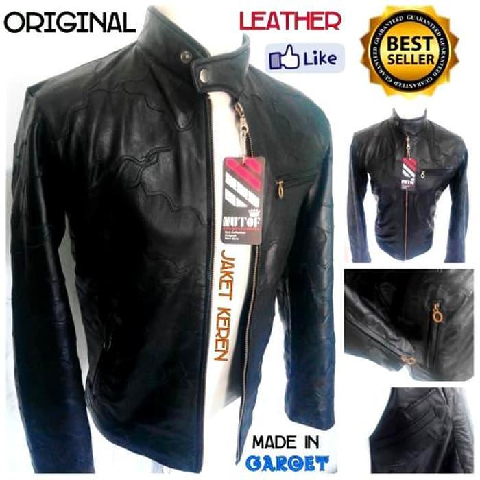Jaket Kulit Pria Asli Domba Garut Kualitas Super Model Slim Fit JK-75 TERMURAH