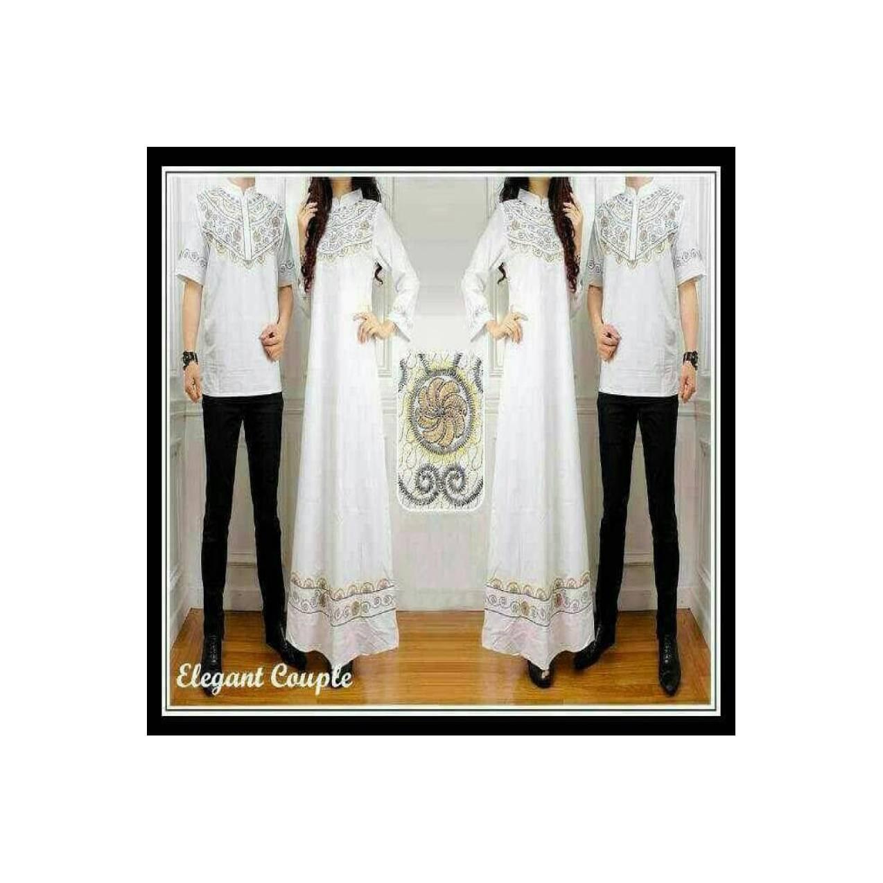 (New Arrival!!) Baju Muslim Elegan Bordir White Couple #Ebc09 !