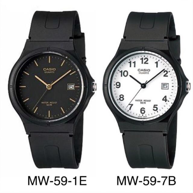 Jam Tangan Casio Analog Watch MW-59 Series Jam Tangan Unisex - Hitam - Rubber