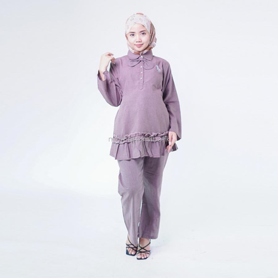 Baju Ibu Hamil Setelan Kerja Busui Friendly Kerah Ribbon Bordir Polo Rempel - Baju Hamil Surabaya - Baju hamil modern –Setelan kerja panjang - Baju hamil muslim - Baju kerja ibu hamil - Baju hamil gaya - Baju hamil dan menyusui - STJ 92