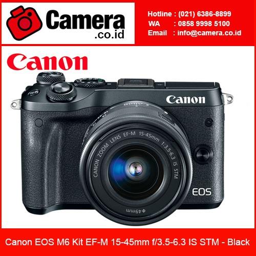 Canon EOS M6 Kit 15-45mm Lens - Black - Kamera Mirrorless