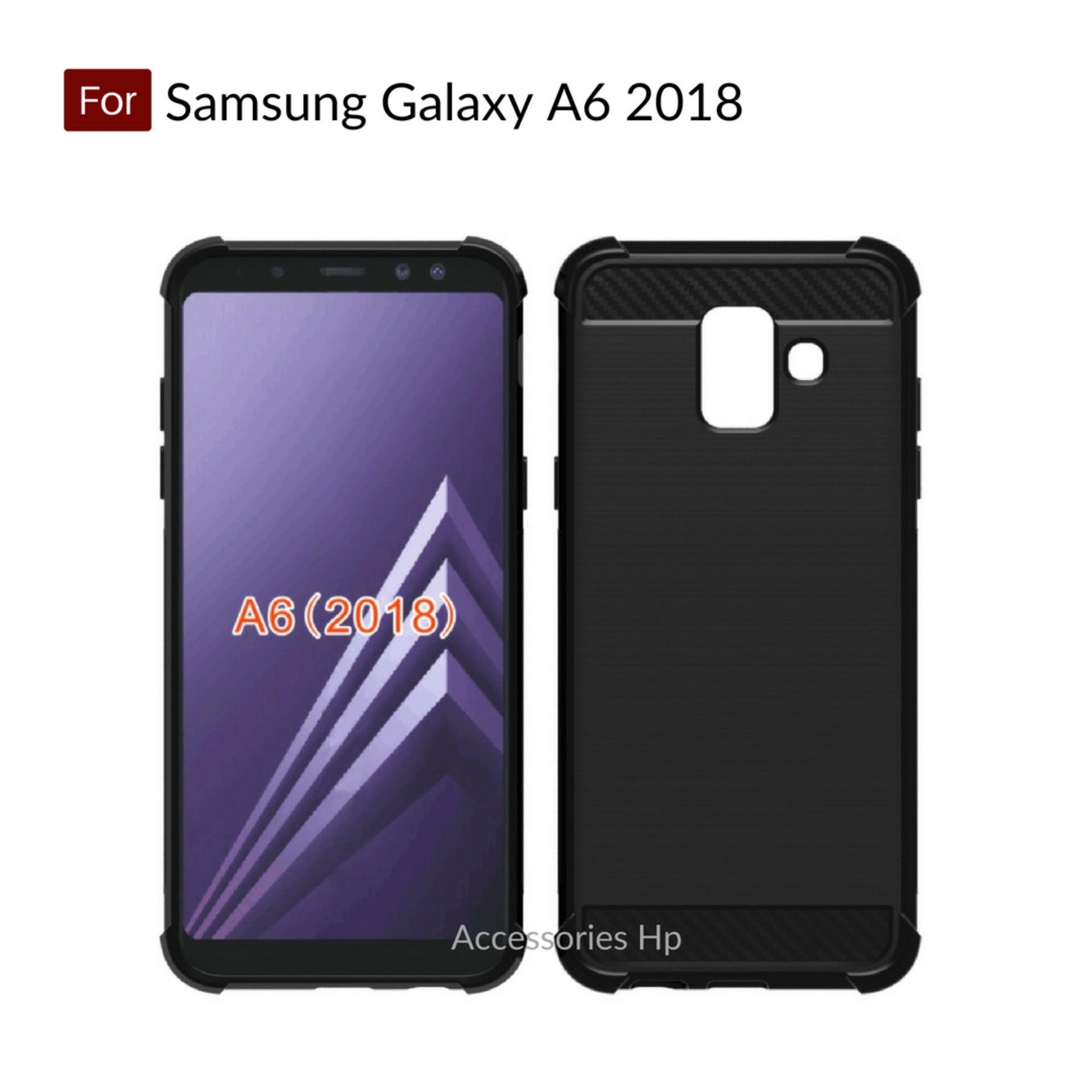 Accessories Hp Brushed Carbon Crack Case Samsung Galaxy A6 2018 ( 5.6 inch ) - Black