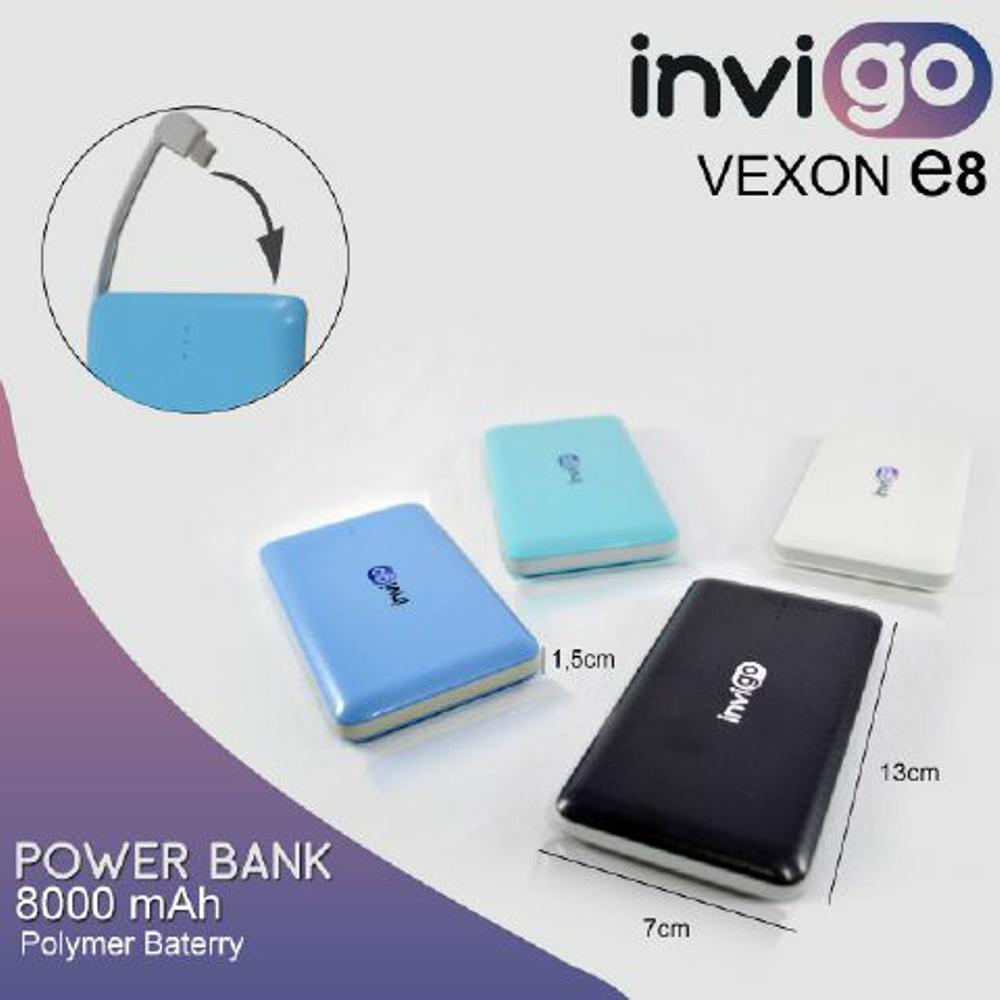 Powerbank Original 8000mah Invigo Vexon E8 slim garansi murah bukan hippo robot vivan di lapak A3 Autocare thiotea