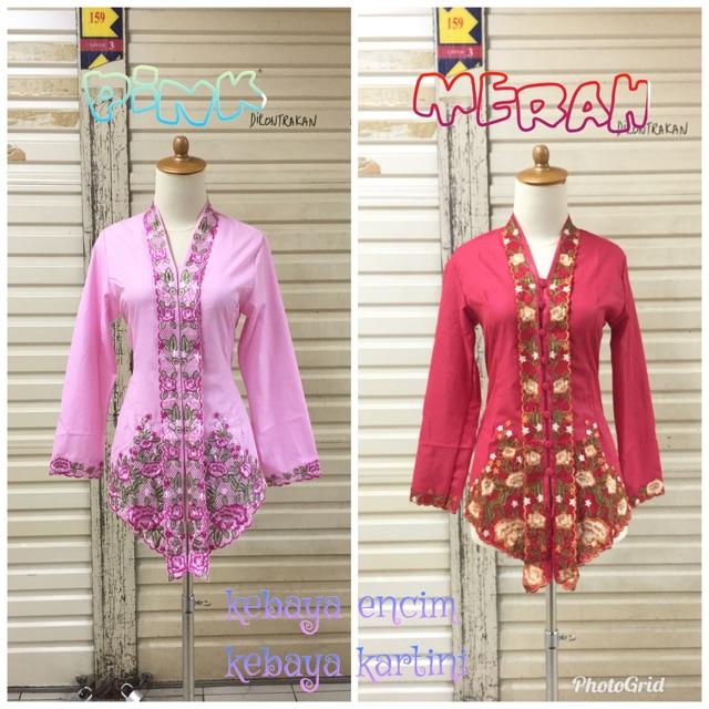 Kebaya Encim Panjang 0007 Bahan Semi Katun Kebaya Kartini Modern Seragam Kantor- Sekolah- Wisuda
