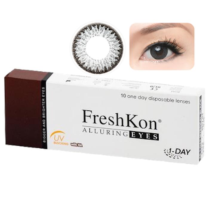Promo - softlens warna harian freshkon alluring baby eyes hitam one day daily Original