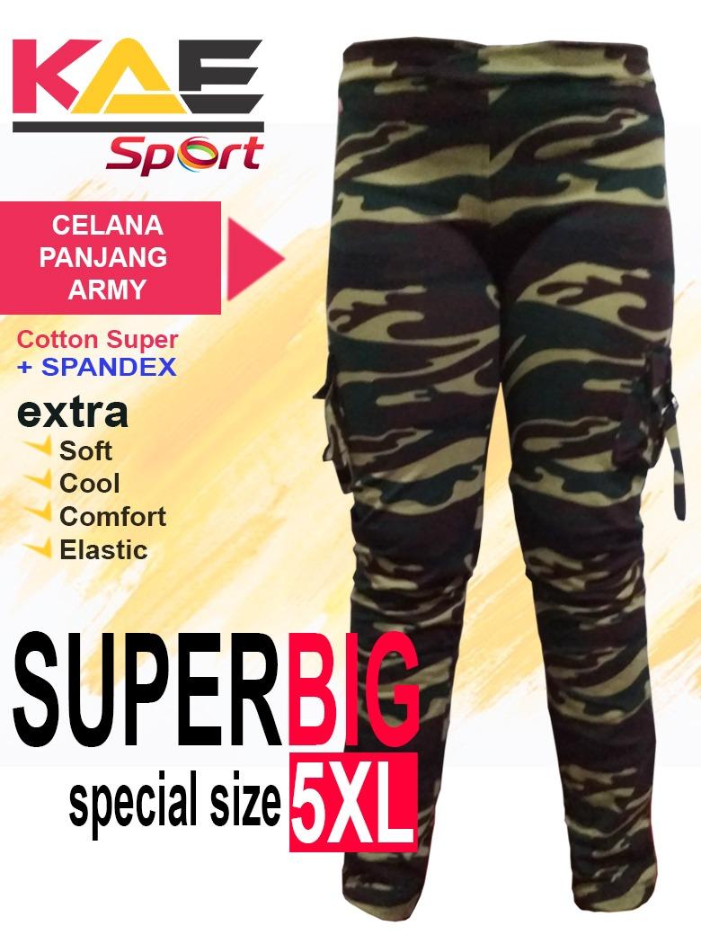 Celana senam cargo army panjang big size 5XL