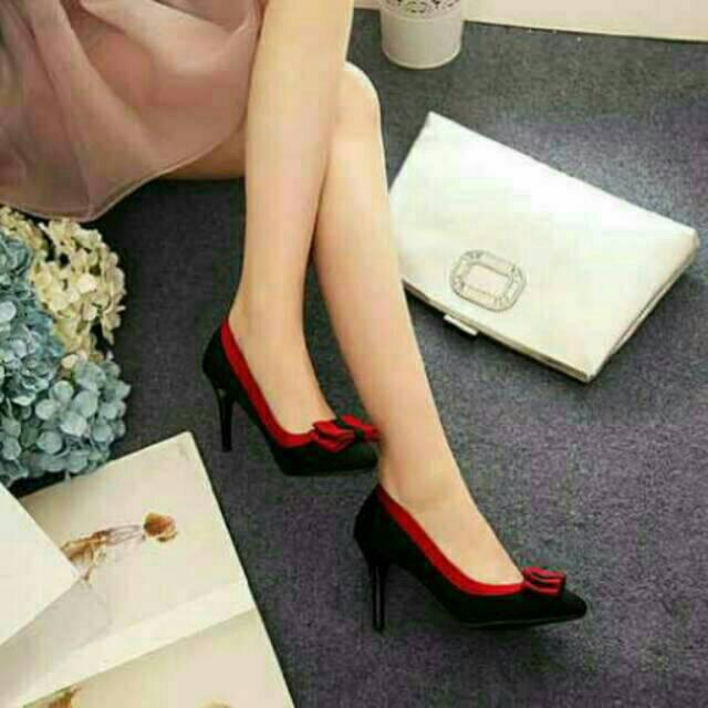 Dalleya - sepatu high Heels pantopel wanita hak tinggi Pita Brumpo.