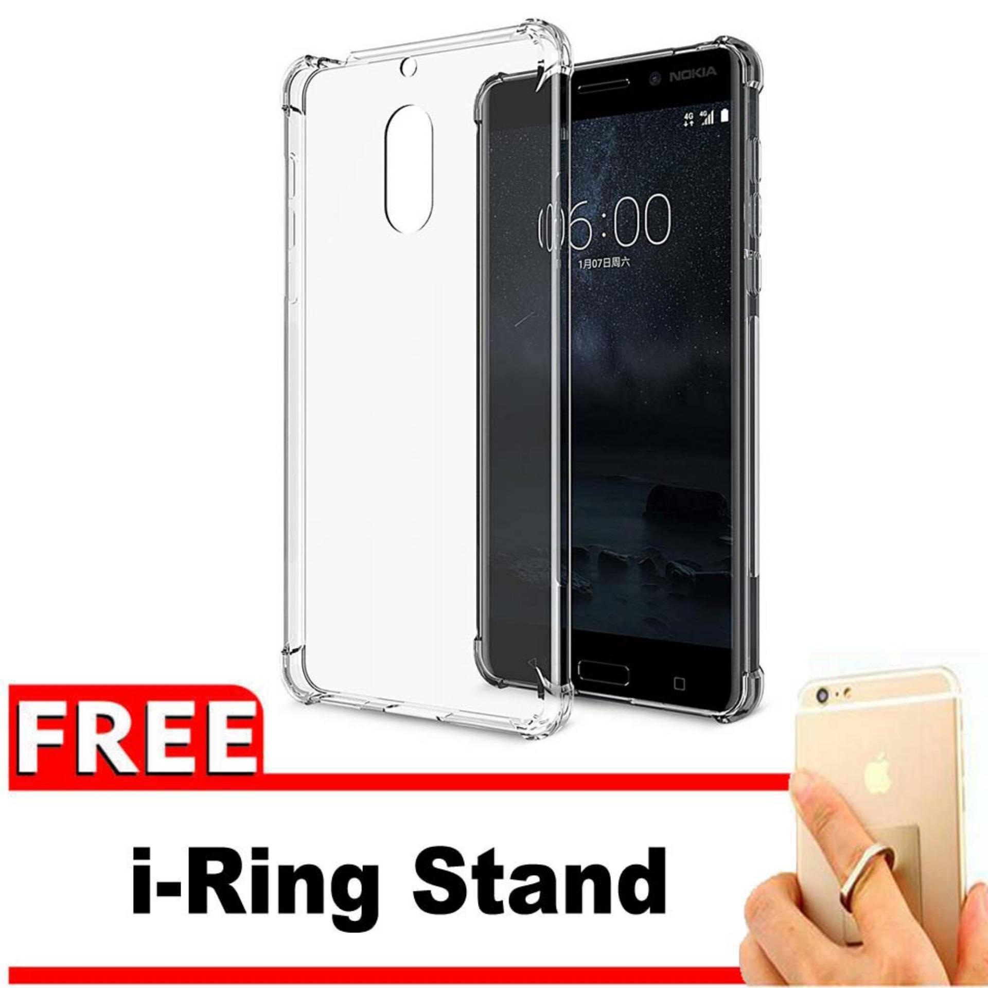 ShockCase for Nokia 5 | Premium Softcase Jelly Anti Crack Shockproof - Gratis Free iRing Stand Phone Holder - Transparan