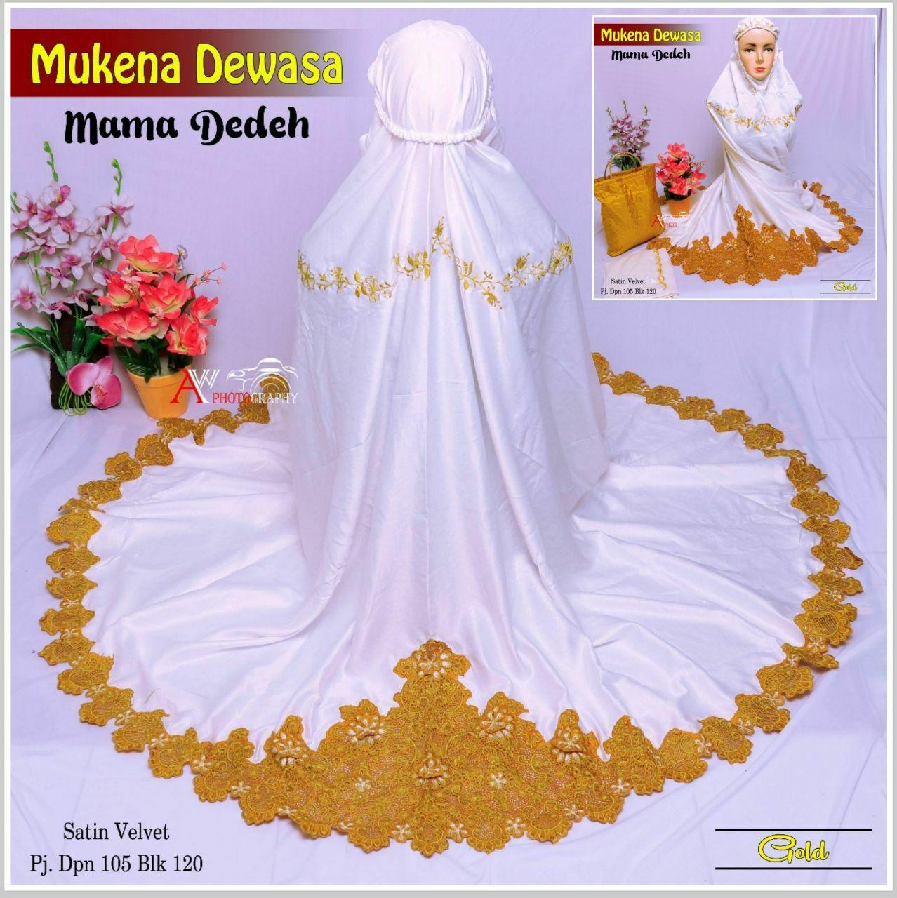 Grosir Hasanah Stelan Mukena Bordir Mama Dede - Mukena Velvet - Mukena Hari Raya - Mukena Bordir