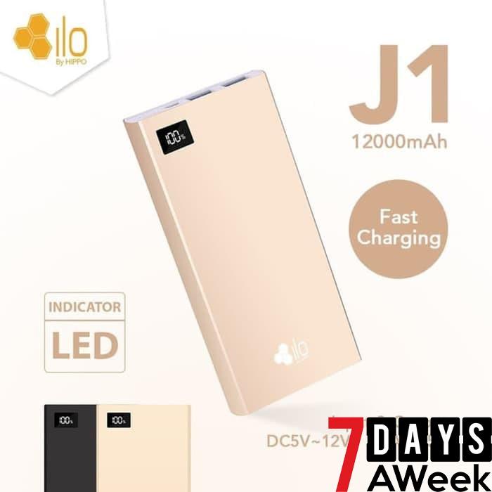 TERMURAH SEINDONESIA Powerbank/ Power Bank Hippo Ilo Power Bank J1 12000 mAh Fast Charging