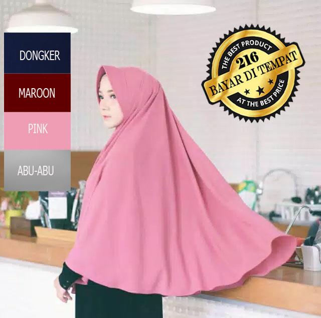 PROMO !!! Kerudung Murah/Hijab instan Khimar Jumbo Pink Maroon Abu Dongker