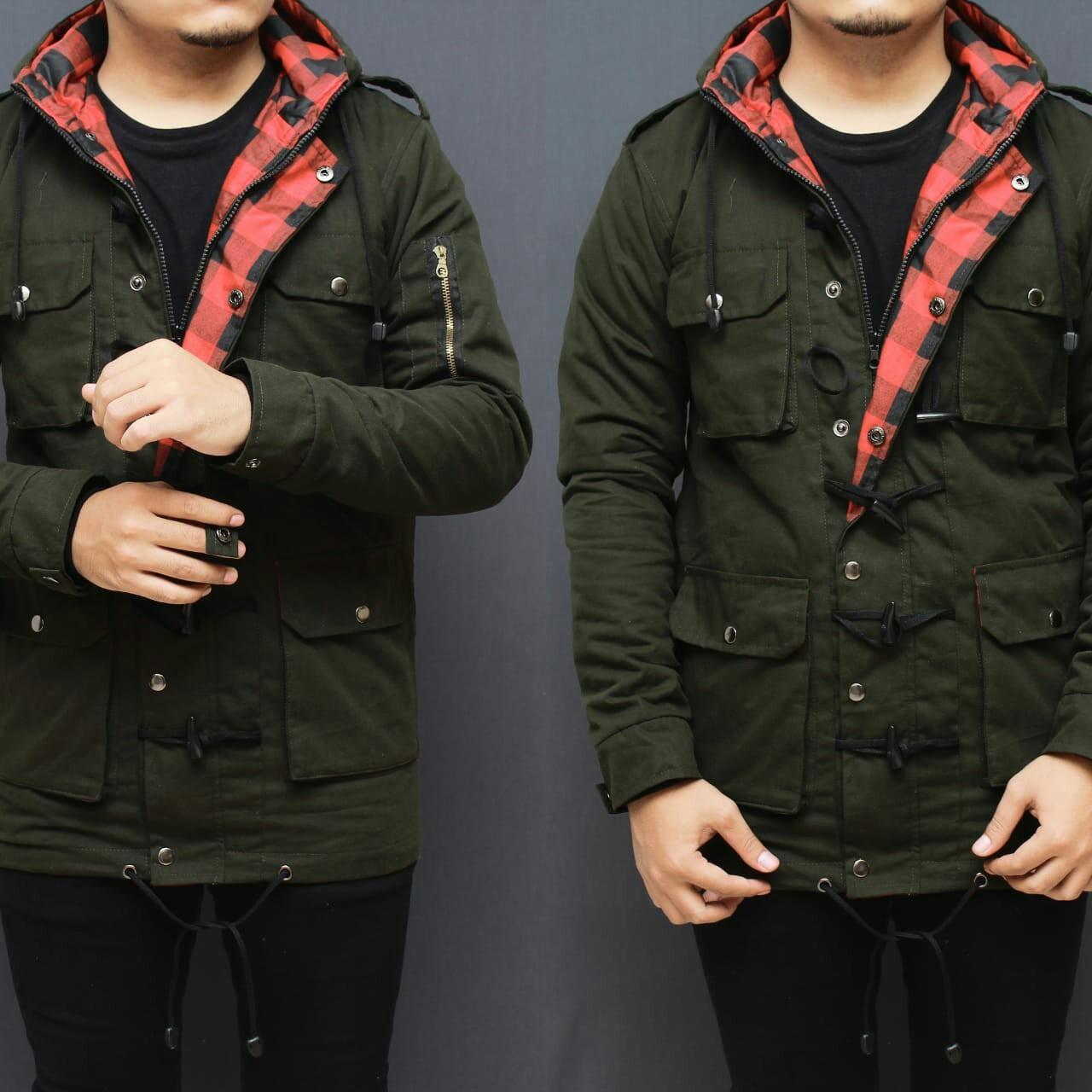 jaket parka pria the rain premium BGSR green army