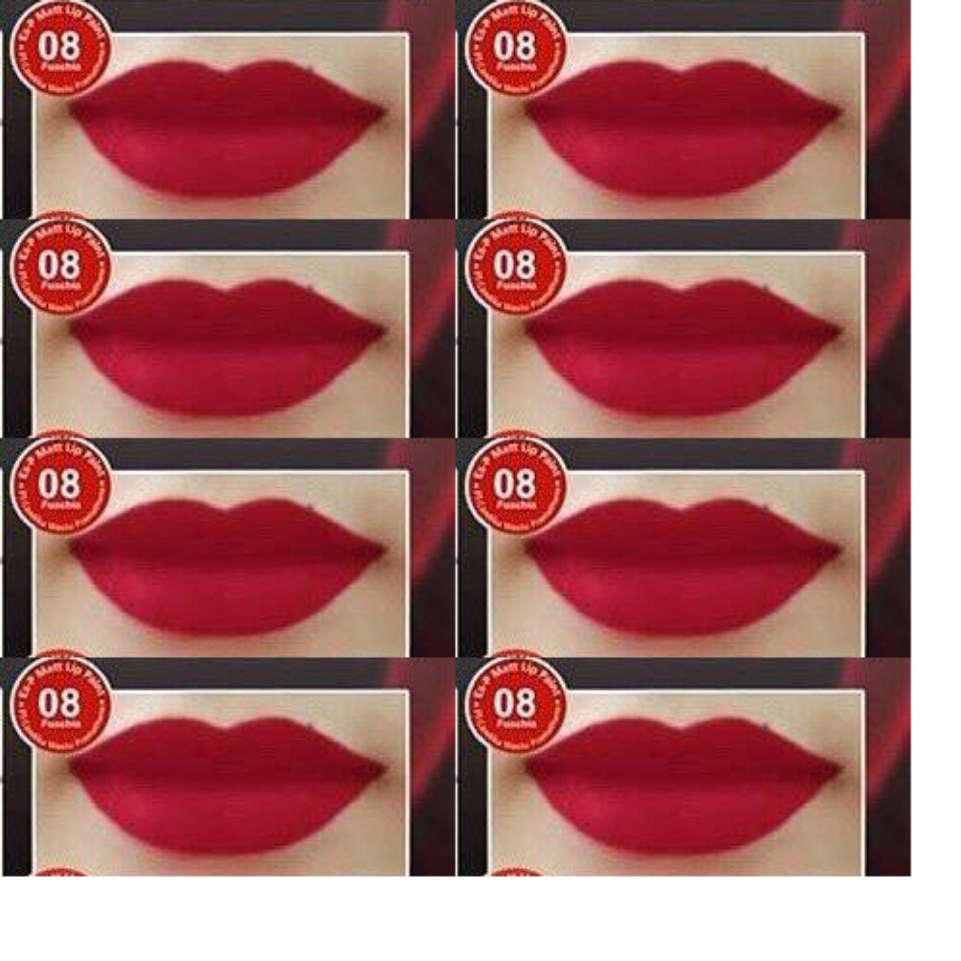 Aubeau Ex-P Matt Lip Paint (08 Fuschia) - Warna Pigmented Lipstick Matte