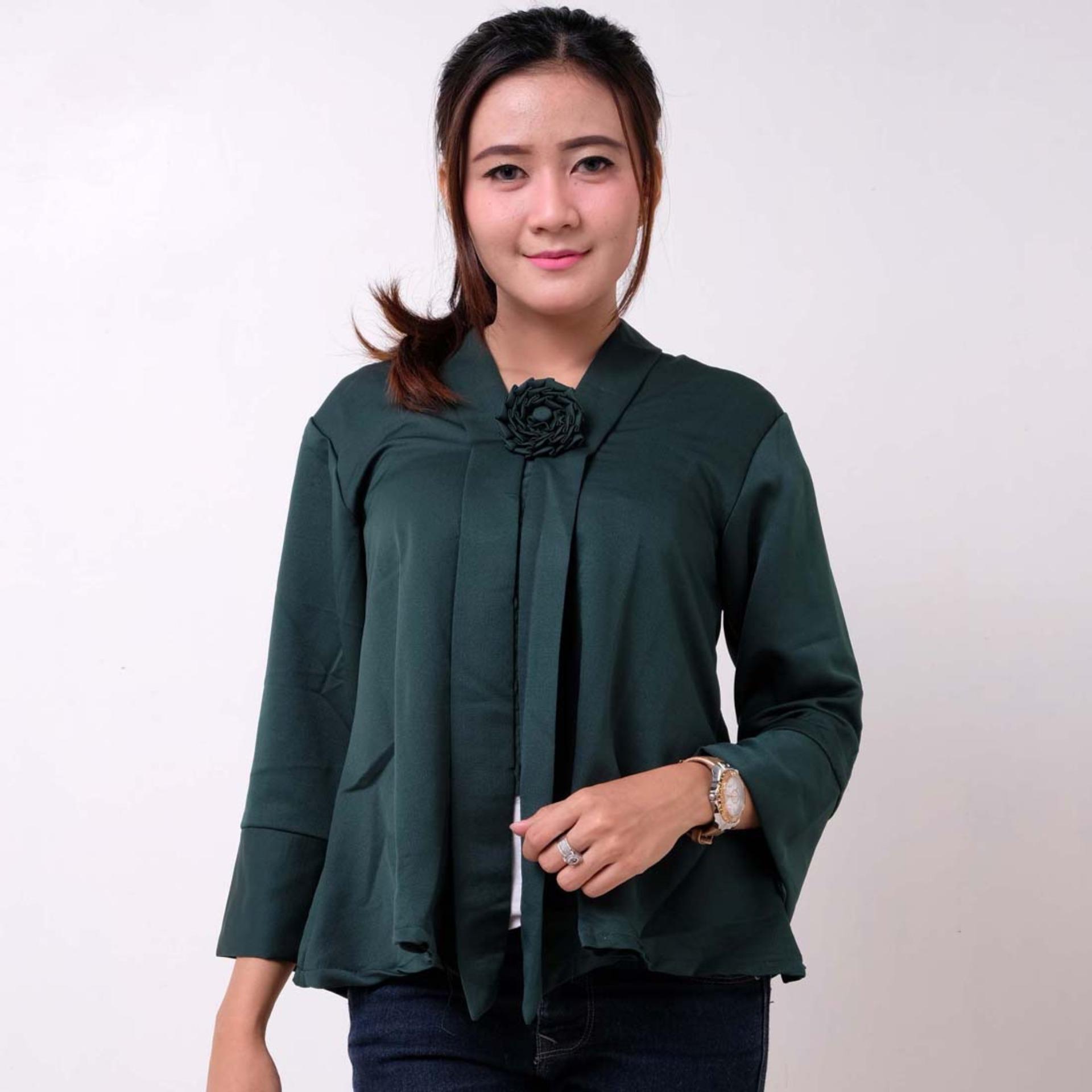 Batik Distro BA9202 Kebaya Encim Wanita Polosan - Hijau