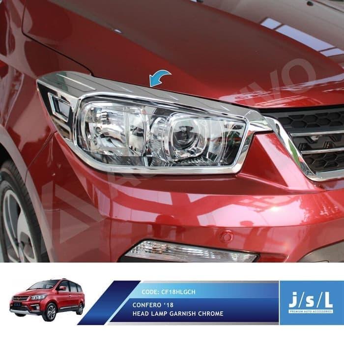 Garnish Lampu Depan Chrome Wuling Confero S