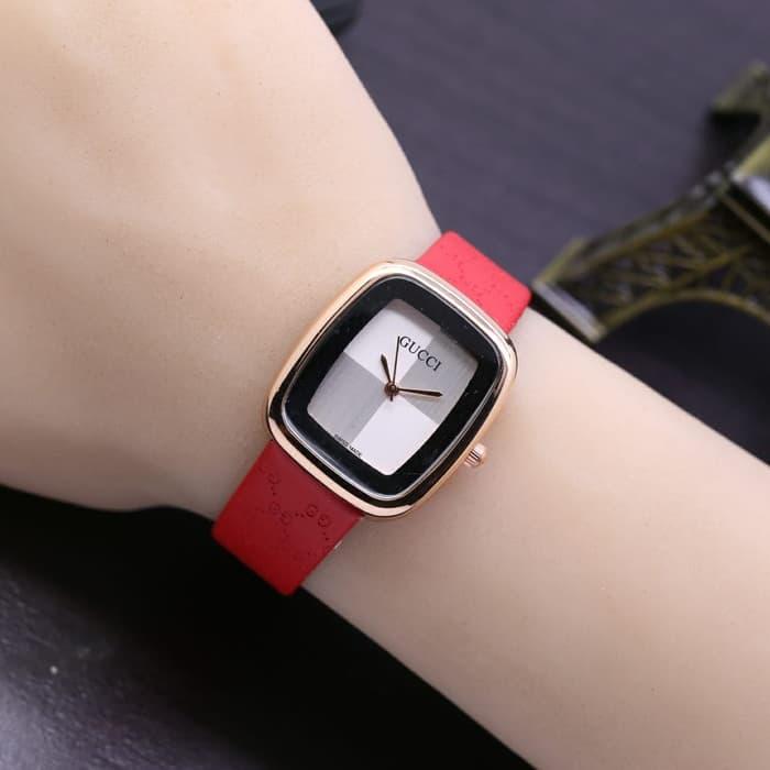 Jam Tangan Wanita / Cewek Murah Gucci Mini Leather Red