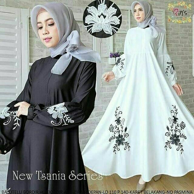 TSANIA DRES/DRESS MURAH/DRESS MODIS/DRESS TERKINI/MAXY MURAH/MAXY TERKINI/MAXY MODIS/OLSHOP MURAH (putih)