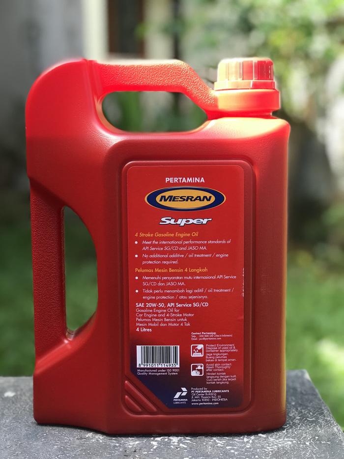 oli pertamina mesran super sae 20w-40 galon 4 liter