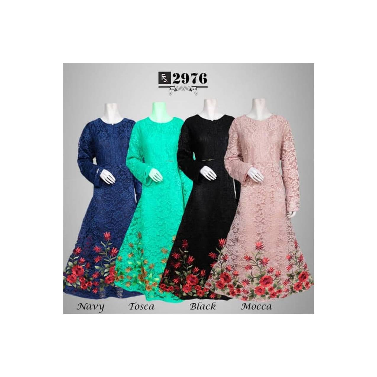 Gamis Dress Baju Pesta Jumbo Azzahra Fs2976 - Navy Murah Muslim