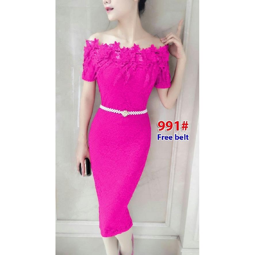 GSD -Baju Wanita /Gaun Pesta /Baju Pesta /Minidress /Dress Brukat /Dress Import 991