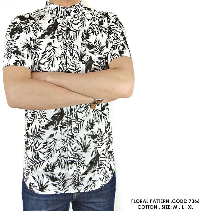 BAJU KEMEJA KERJA KANTOR COWOK PRIA MOTIF BATIK BUNGA FLORAL