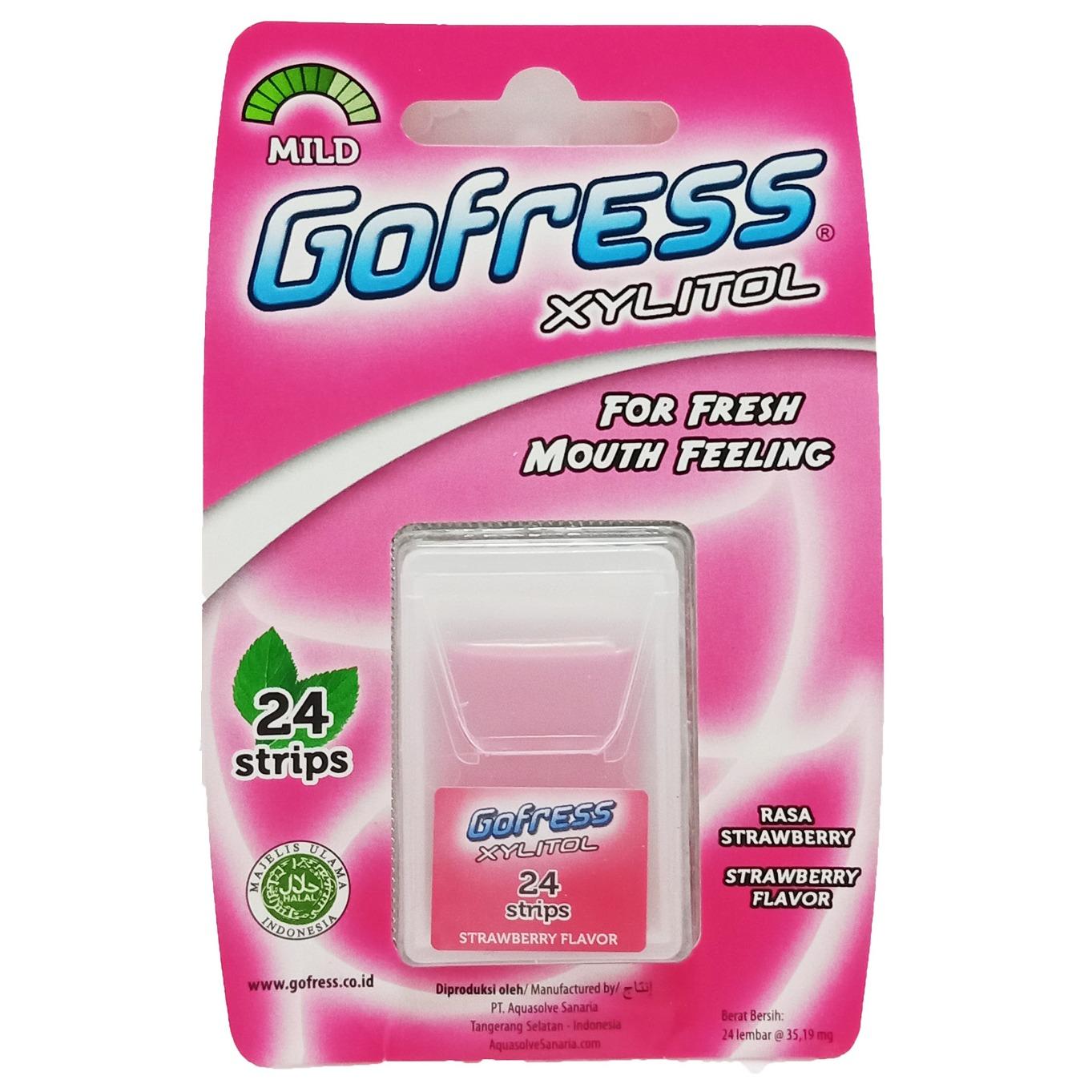 BORONG DONK - Gofress Xilytol Strawbery 3 Pack Isi @ 24 Strip / Penyegar Nafas / Bisa COD