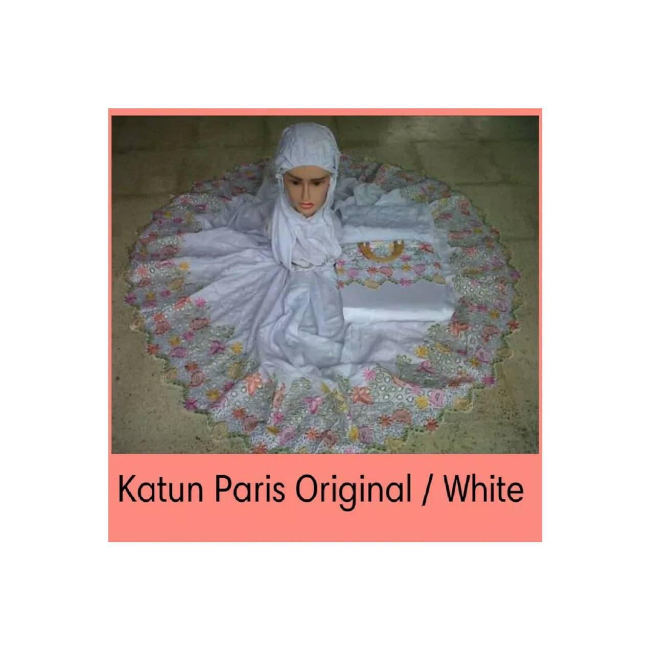 Mukena Bordir Tasik Mukena Cantik Katun Paris Original Putih / White