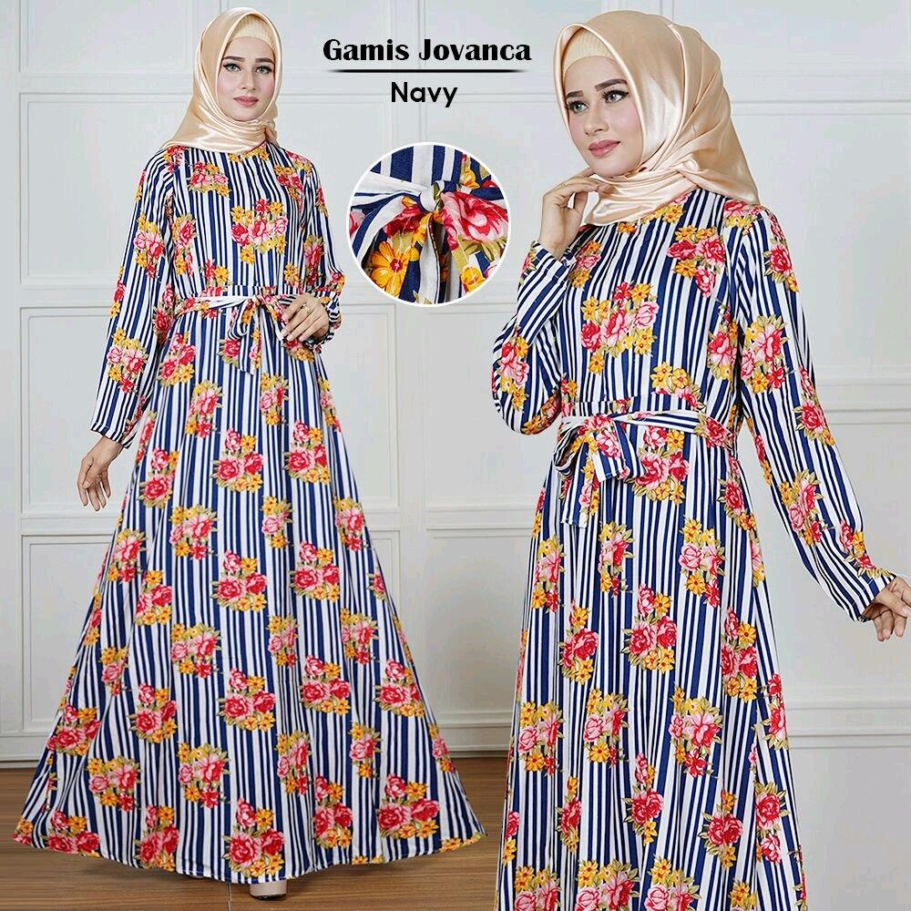 Gamis Maxi Dress Salur 4Warna di lapak Toko Kembar Tanah Abang rinymangiwa