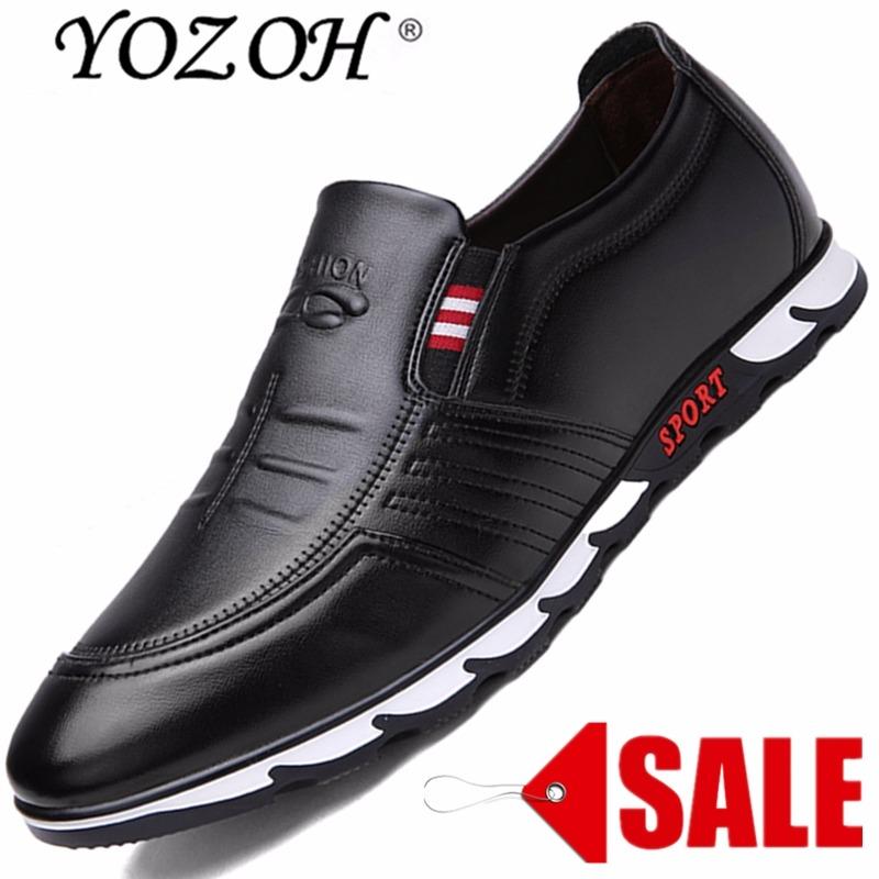 YOZOH Sepatu Pria Gaya Oxford Kasual Klasik Elegan Untuk ke Kantor Bahan Kulit Asli