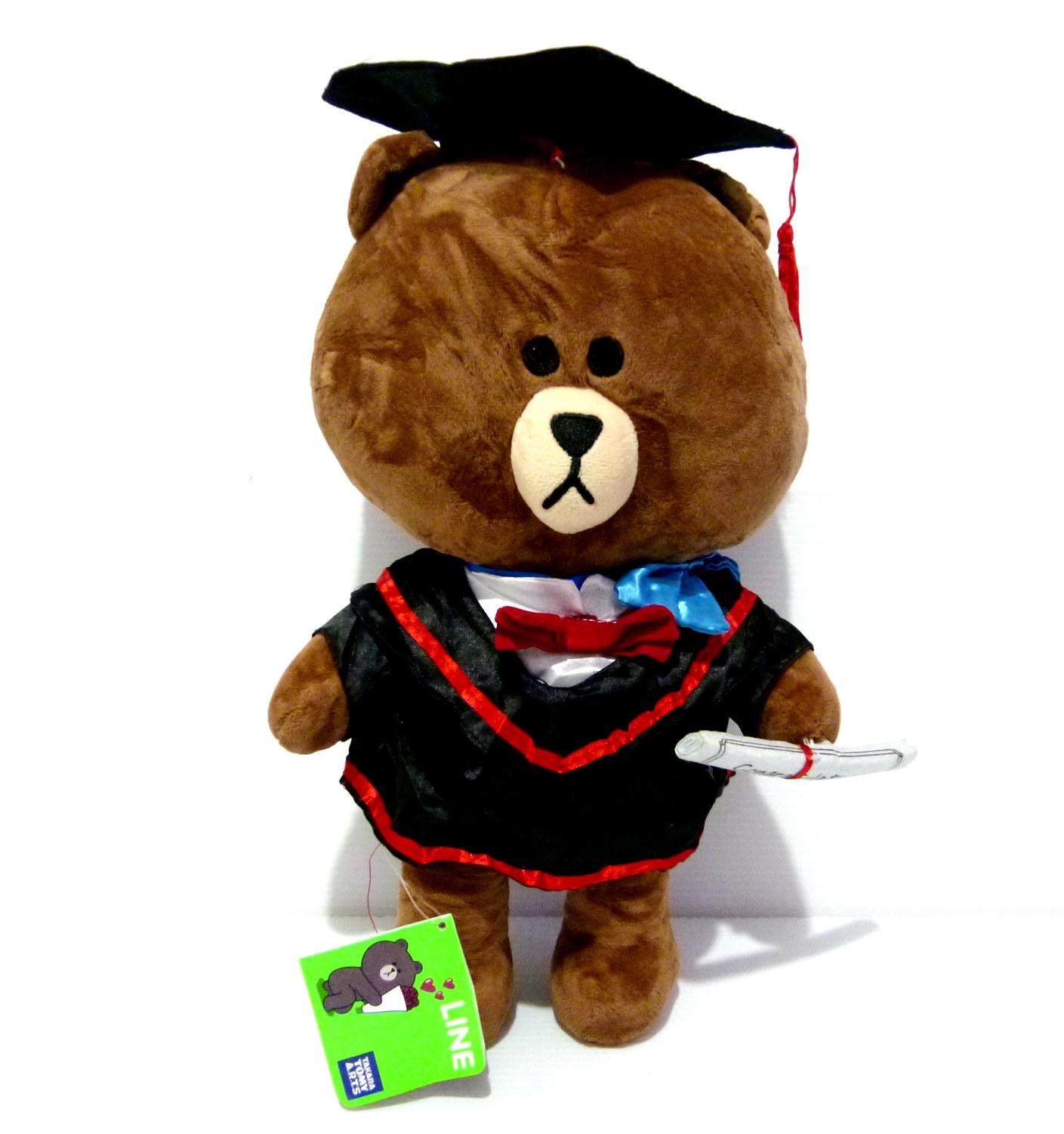 Boneka Brown LINE Original Takara Japan Graduation Boneka Wisuda