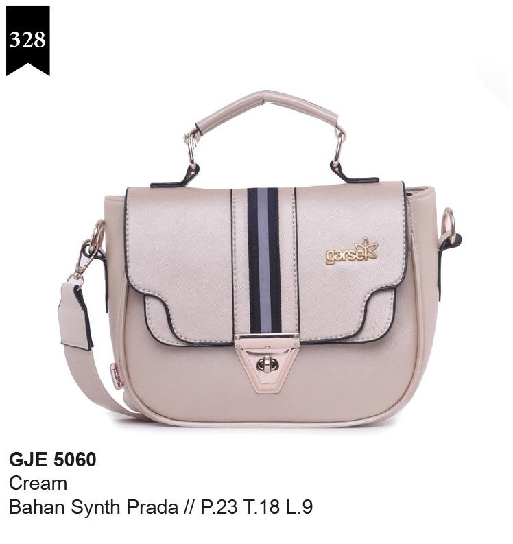 Garsel Fashion Tas Wanita Selempang - bahan sintetis prada - 23x18x9 Murah & berkualitas (Cream) GJE 5060
