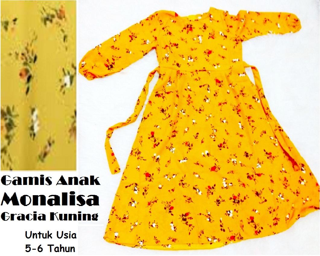 Gamis Anak Monalisa Gracia Kuning Untuk Usia 5 - 6 Tahun